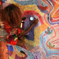 Aboriginal Artwork by Margaret Nangala Gallagher, Yankirri Jukurrpa (Emu Dreaming), 182x122cm