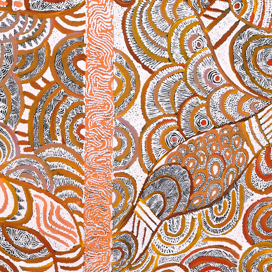 Aboriginal Artwork by Margarina Napanangka Miller, Lukarrara Jukurrpa, 91x61cm