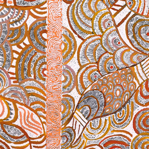Aboriginal Artwork by Margarina Napanangka Miller, Lukarrara Jukurrpa, 91x61cm - ART ARK®