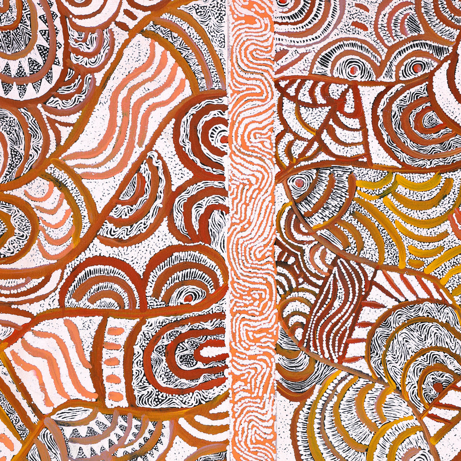 Aboriginal Artwork by Margarina Napanangka Miller, Lukarrara Jukurrpa, 91x61cm
