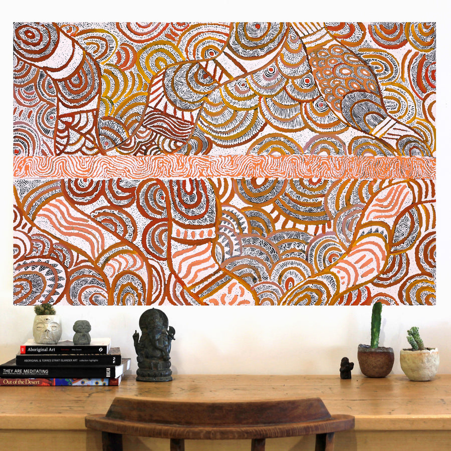 Aboriginal Artwork by Margarina Napanangka Miller, Lukarrara Jukurrpa, 91x61cm
