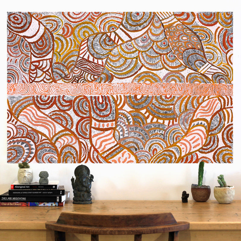 Aboriginal Artwork by Margarina Napanangka Miller, Lukarrara Jukurrpa, 91x61cm