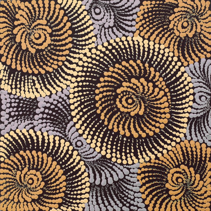 Aboriginal Artwork by Maria Nampijinpa Brown, Pamapardu Jukurrpa (Flying Ant Dreaming) - Warntungurru, 30x30cm