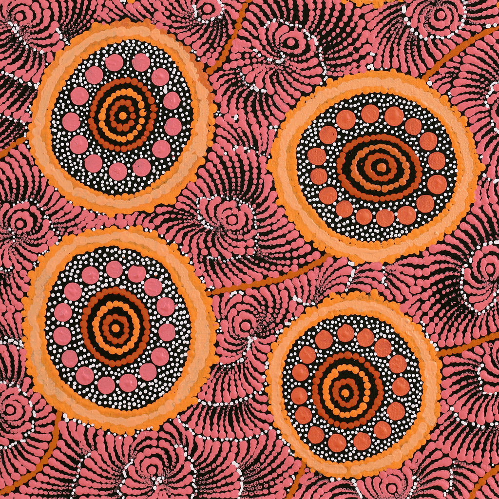 Aboriginal Artwork by Maria Nampijinpa Brown, Pamapardu Jukurrpa (Flying Ant Dreaming) - Warntungurru, 61x61cm