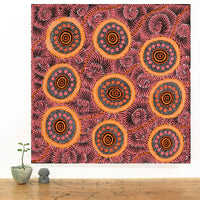 Aboriginal Artwork by Maria Nampijinpa Brown, Pamapardu Jukurrpa (Flying Ant Dreaming) - Warntungurru, 61x61cm