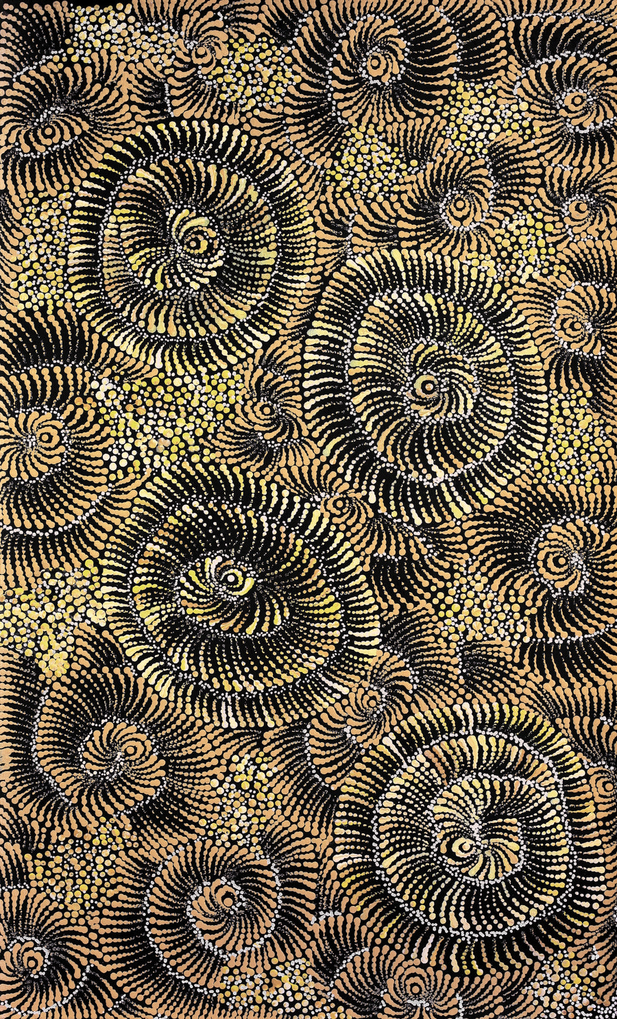 Aboriginal Artwork by Maria Nampijinpa Brown, Pamapardu Jukurrpa (Flying Ant Dreaming) - Warntungurru, 76x46cm