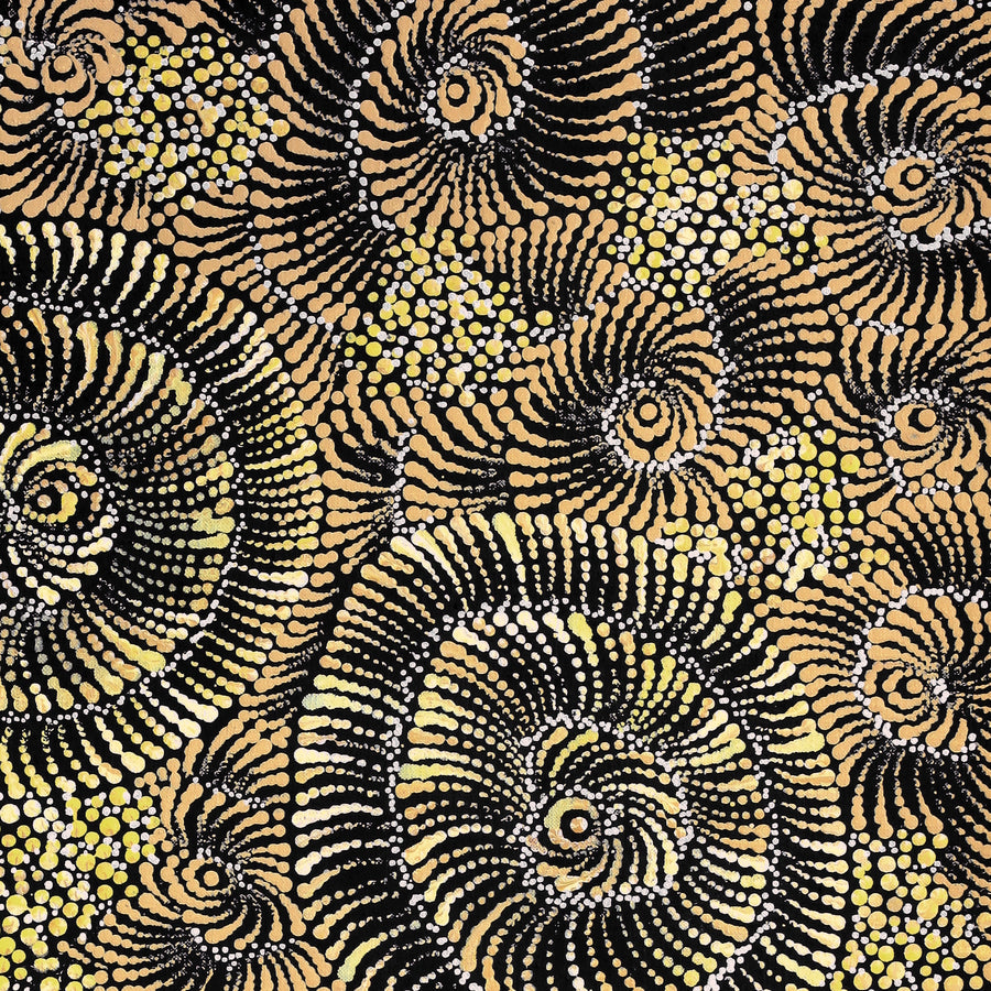 Aboriginal Artwork by Maria Nampijinpa Brown, Pamapardu Jukurrpa (Flying Ant Dreaming) - Warntungurru, 76x46cm