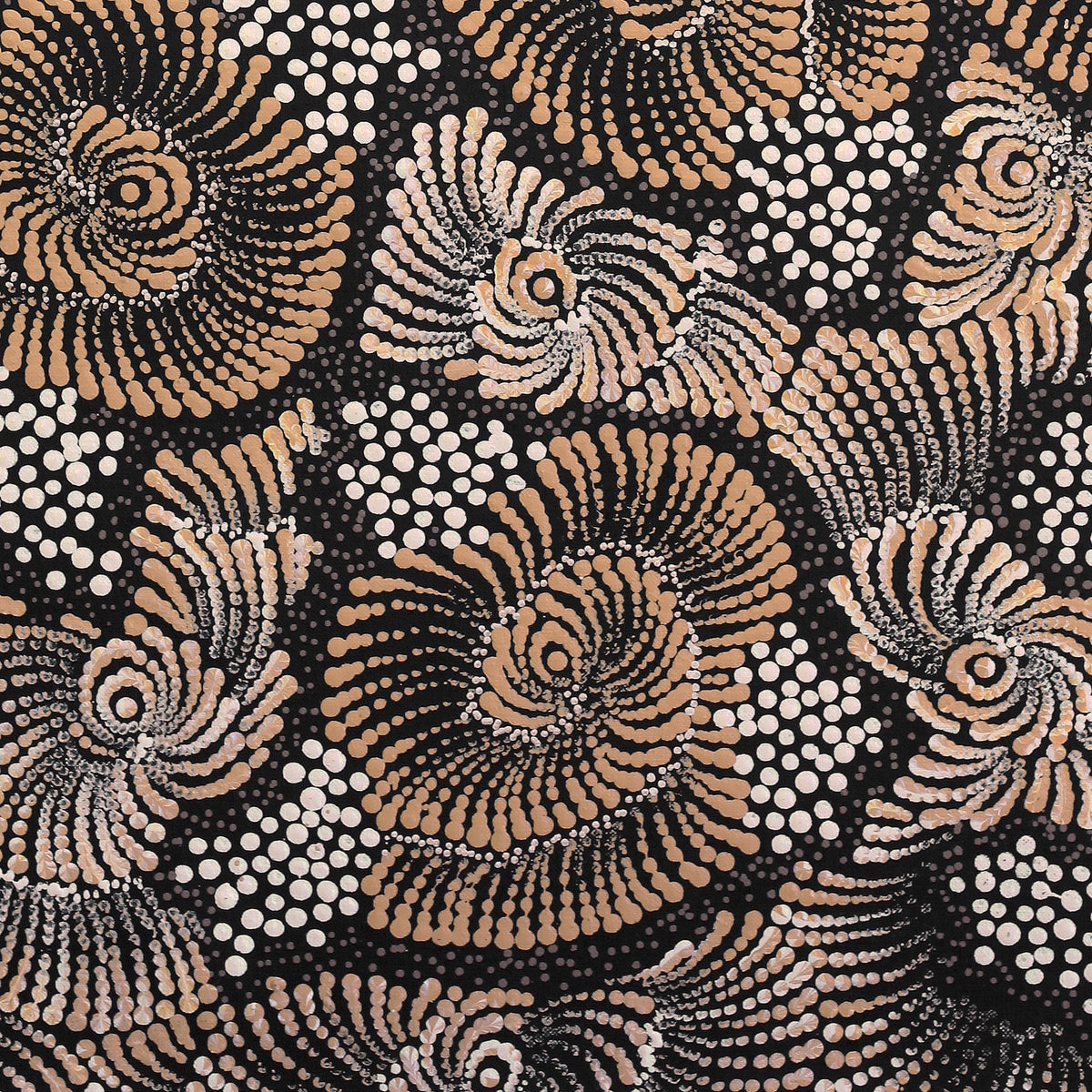 Aboriginal Art by Maria Nampijinpa Brown, Pamapardu Jukurrpa (Flying Ant Dreaming) - Warntungurru, 76x46cm - ART ARK®