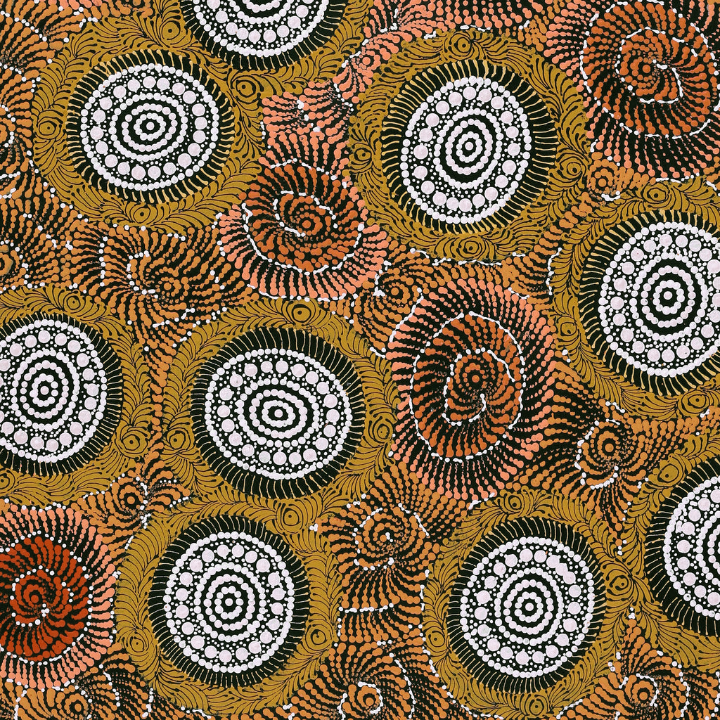 Aboriginal Art by Maria Nampijinpa Brown, Pamapardu Jukurrpa (Flying Ant Dreaming) - Warntungurru, 91x76cm - ART ARK®