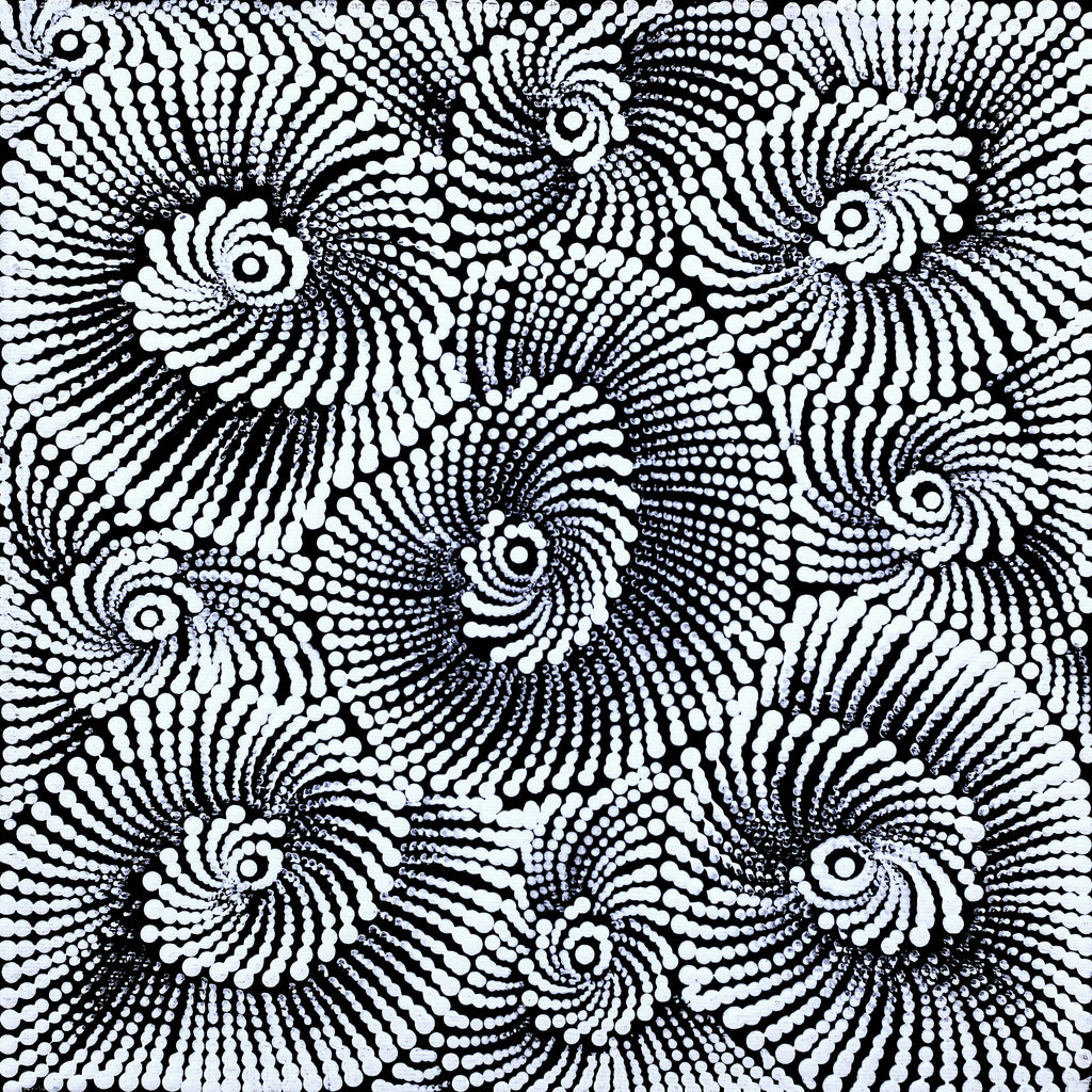 Aboriginal Artwork by Maria Nampijinpa Brown, Pamapardu Jukurrpa (Flying Ant Dreaming) - Warntungurru, 30x30cm