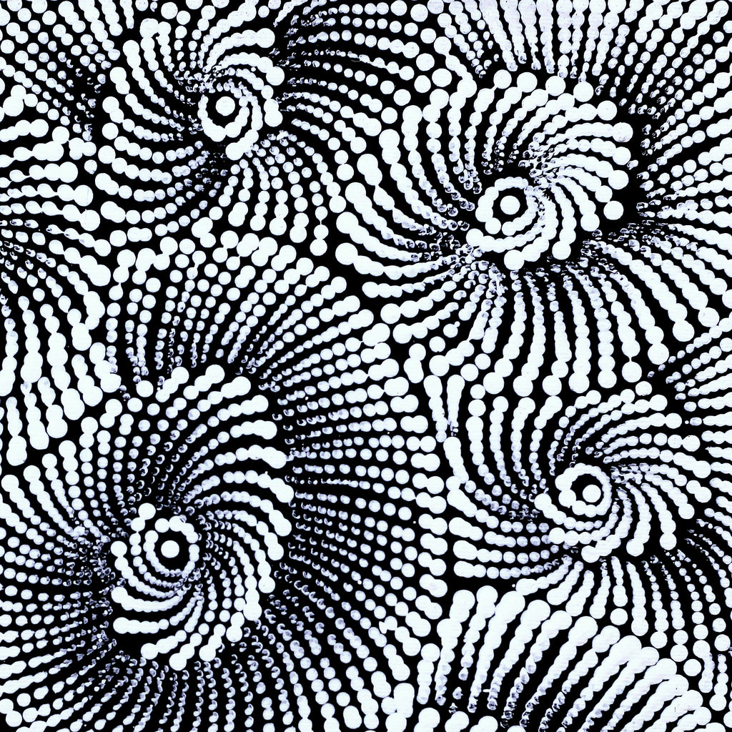 Aboriginal Artwork by Maria Nampijinpa Brown, Pamapardu Jukurrpa (Flying Ant Dreaming) - Warntungurru, 30x30cm