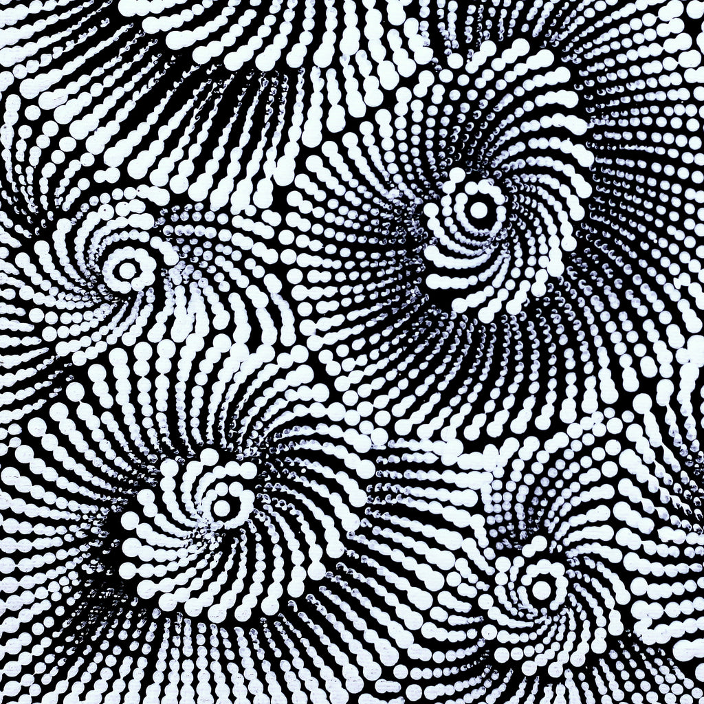 Aboriginal Artwork by Maria Nampijinpa Brown, Pamapardu Jukurrpa (Flying Ant Dreaming) - Warntungurru, 30x30cm