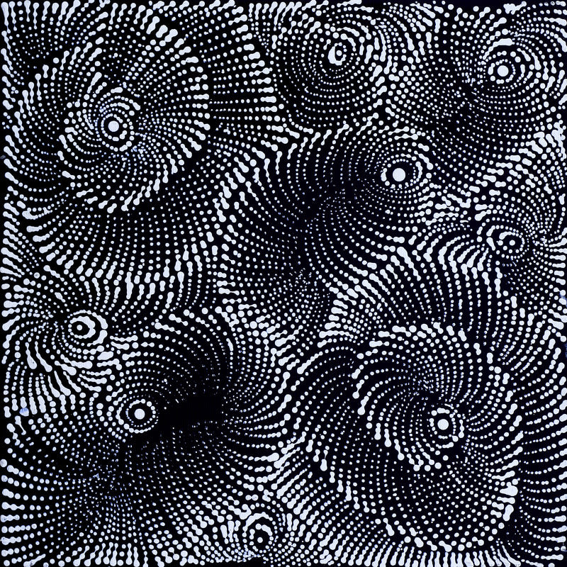 Aboriginal Artwork by Maria Nampijinpa Brown, Pamapardu Jukurrpa (Flying Ant Dreaming) - Warntungurru, 30x30cm