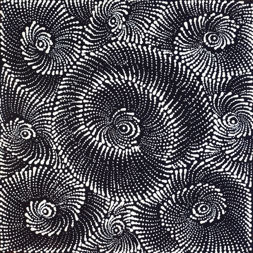 Aboriginal Artwork by Maria Nampijinpa Brown, Pamapardu Jukurrpa (Flying Ant Dreaming) - Warntungurru, 30x30cm - ART ARK®