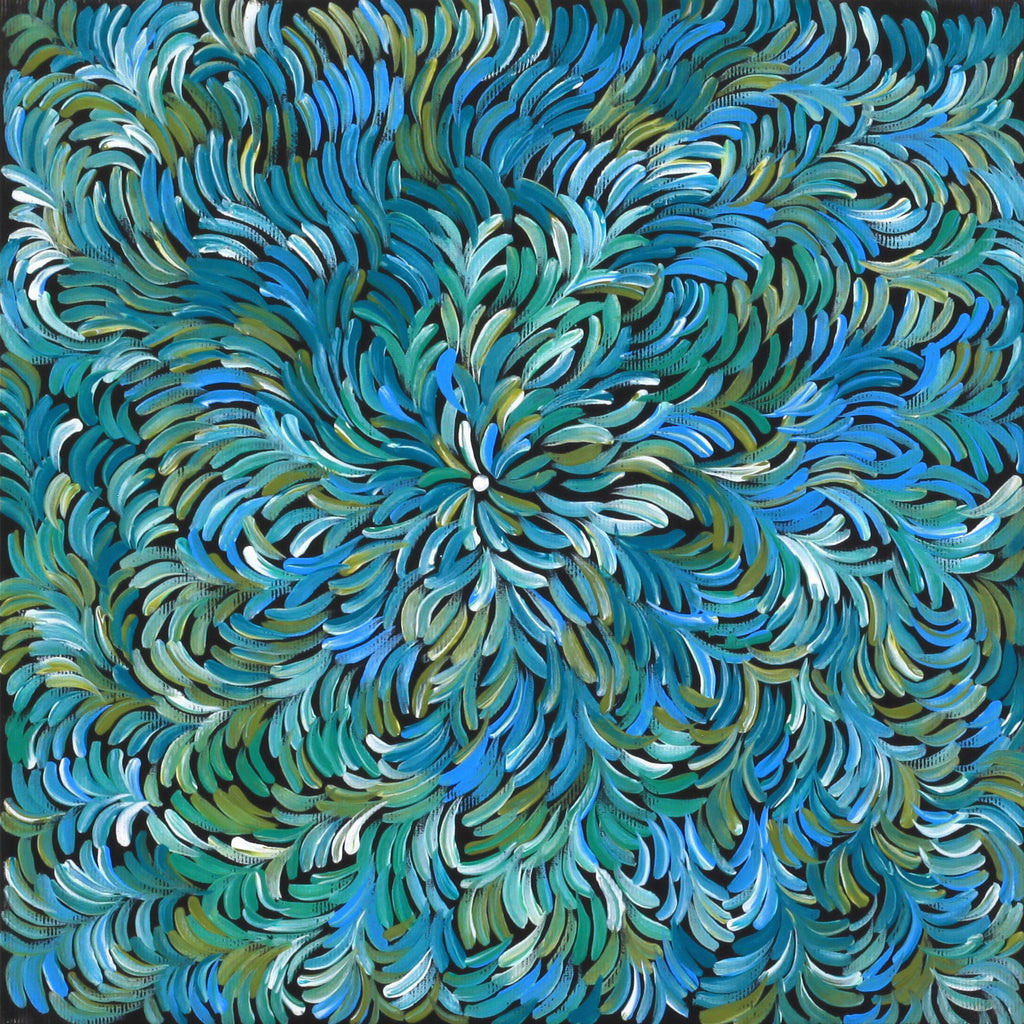 Aboriginal Artwork by Maria Nampijinpa Brown, Pamapardu Jukurrpa (Flying Ant Dreaming) - Warntungurru, 30x30cm