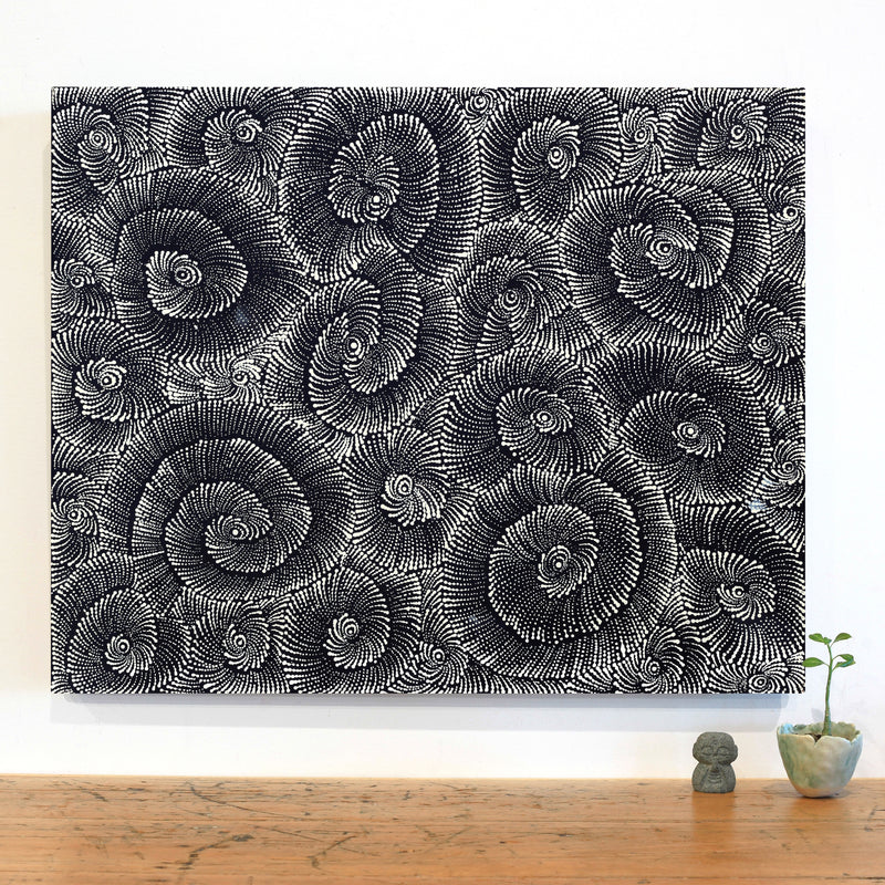 Aboriginal Artwork by Maria Nampijinpa Brown, Pamapardu Jukurrpa (Flying Ant Dreaming) - Warntungurru, 76x61cm