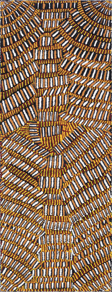Aboriginal Artwork by Marilyn Maria Nangala Turner, Mina Mina Jukurrpa (Mina Mina Dreaming) - Ngalyipi, 122x46cm