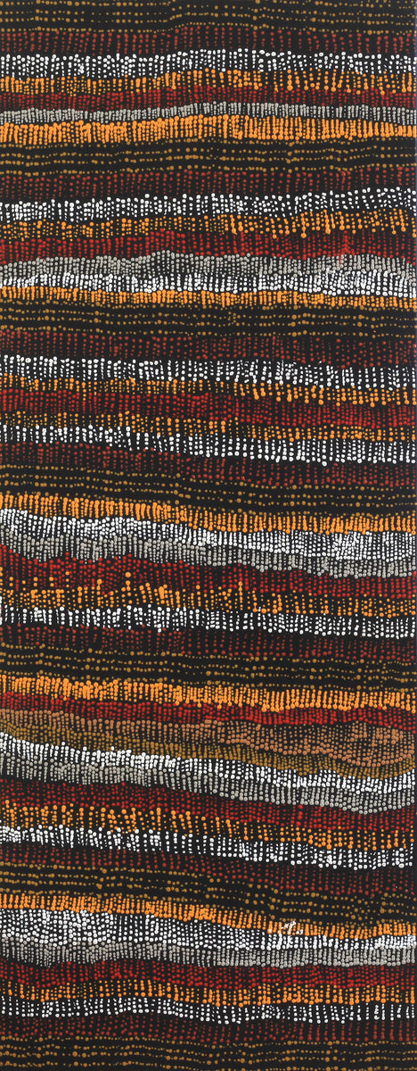 Aboriginal Art by Marilyn Maria Nangala Turner, Mina Mina Jukurrpa (Mina Mina Dreaming) -  Ngalyipi, 76x30cm - ART ARK®