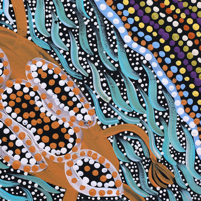 Aboriginal Artwork by Marissa Nungarrayi Brown, Wardapi Jukurrpa (Goanna Dreaming) - Yarripurlangu, 30x30cm