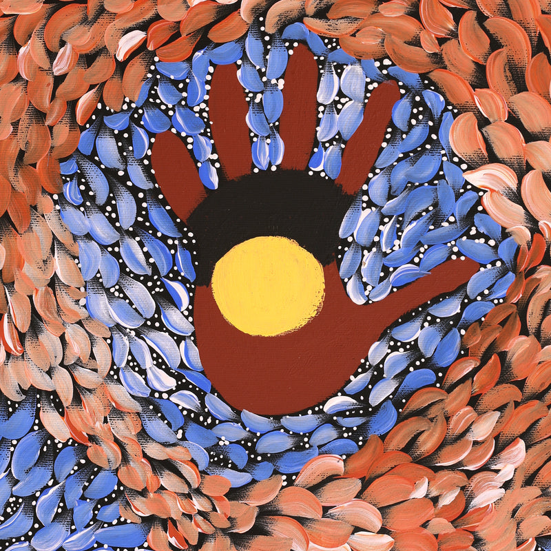 Aboriginal Artwork by Marissa Nungarrayi Brown, Pirlarla Jukurrpa (Dogwood Tree Bean Dreaming), 40x40cm