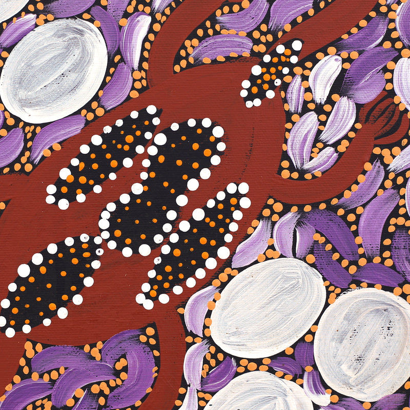 Aboriginal Artwork by Marissa Nungarrayi Brown, Wardapi Jukurrpa (Goanna Dreaming) - Yarripurlangu, 30x30cm