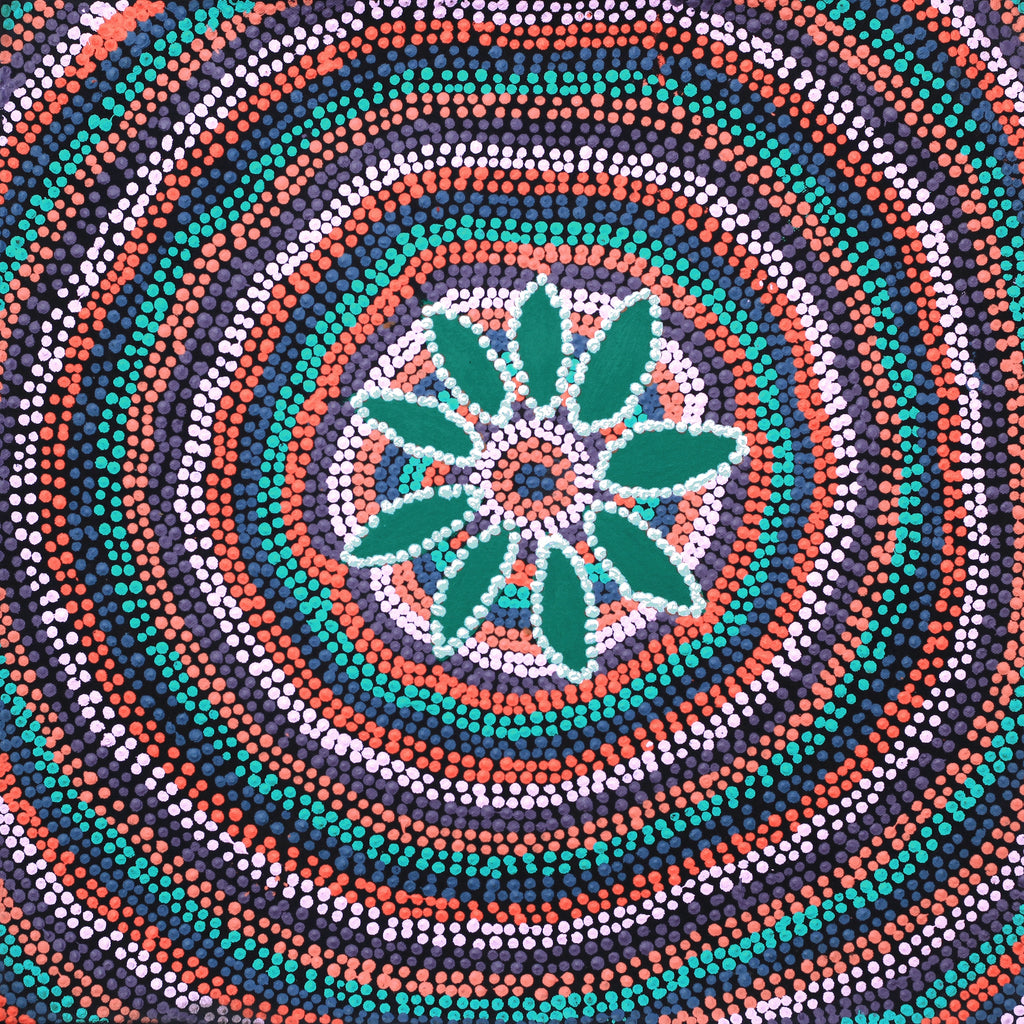 Aboriginal Artwork by Marita Napanangka Marshall, Yuparli Jukurrpa (Bush Banana Dreaming), 46x46cm - ART ARK®