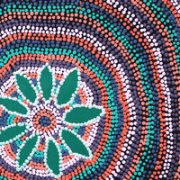 Aboriginal Artwork by Marita Napanangka Marshall, Yuparli Jukurrpa (Bush Banana Dreaming), 46x46cm