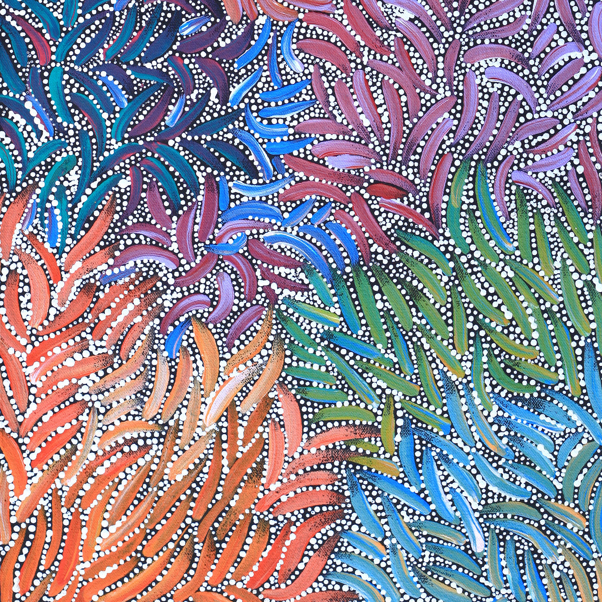 Aboriginal Artwork by Marleene Nakamarra Morton, Karnta Jukurrpa (Women’s Dreaming), 61x30cm