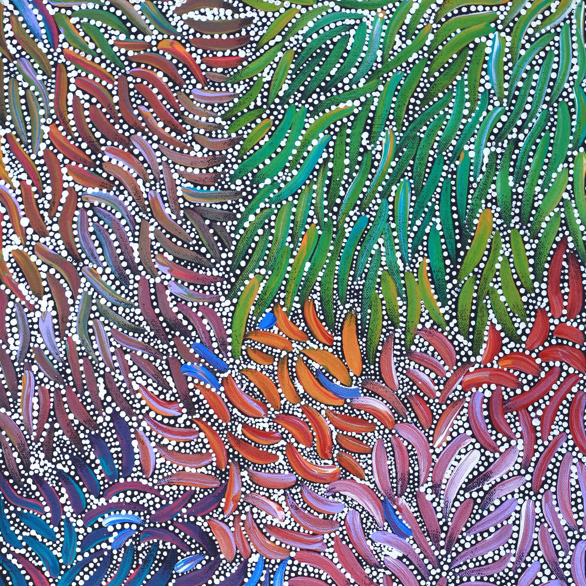 Aboriginal Artwork by Marleene Nakamarra Morton, Karnta Jukurrpa (Women’s Dreaming), 61x30cm