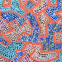 Aboriginal Artwork by Marlette Napurrurla Ross, Mininypa Jukurrpa (Native Fuchsia Dreaming), 30x30cm