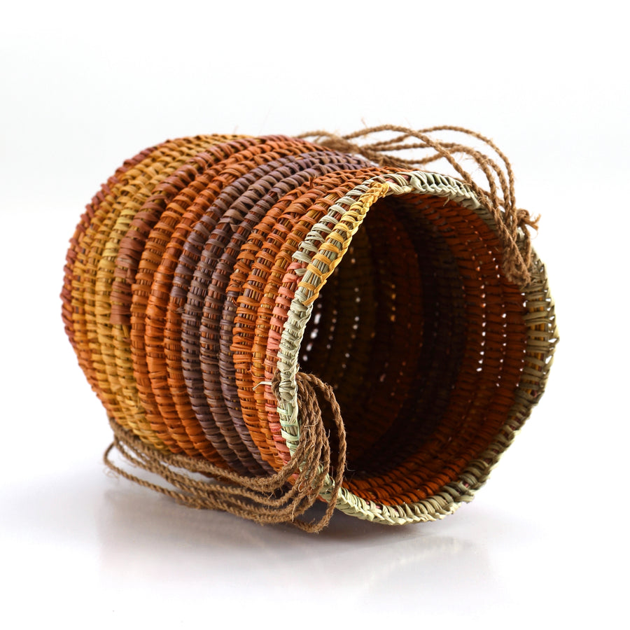 Aboriginal Artwork by Marrarrawuy Wanambi, Bathi (woven basket)