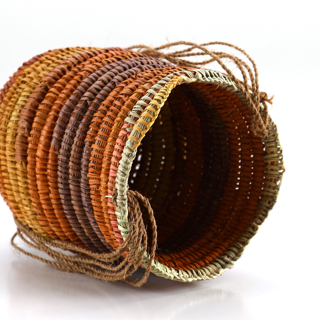 Aboriginal Artwork by Marrarrawuy Wanambi, Bathi (woven basket)