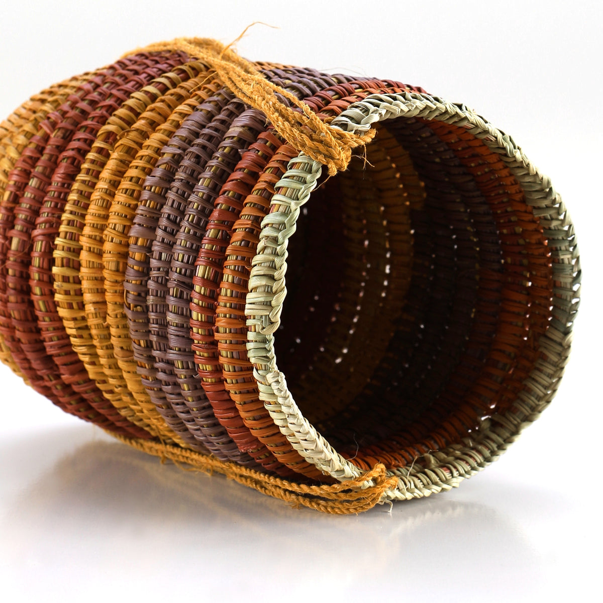 Aboriginal Art by Marrarrawuy Wanambi, Bathi (woven basket) - ART ARK®