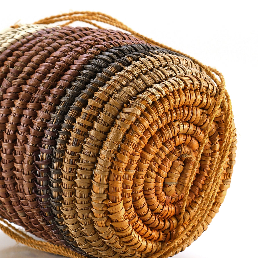 Aboriginal Artwork by Marrarrawuy Wanambi, Bathi (woven basket)