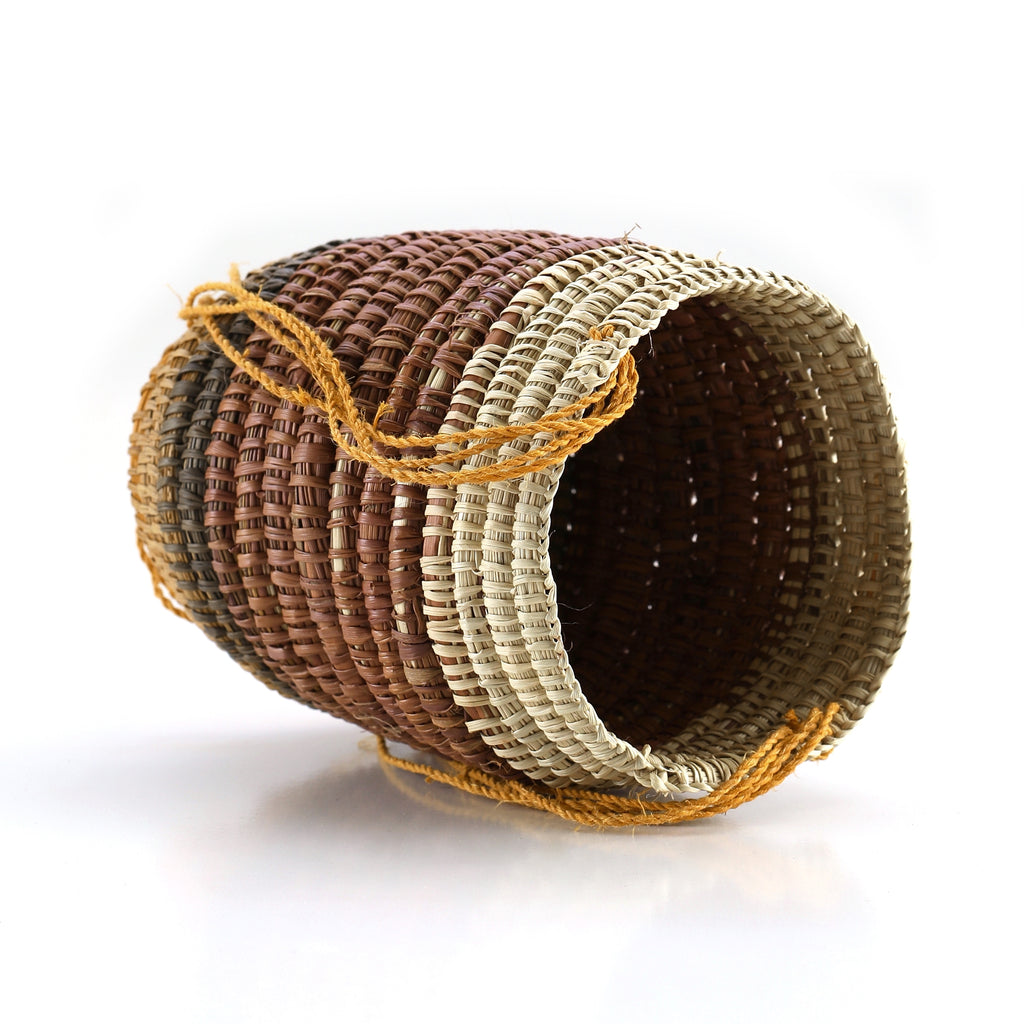 Aboriginal Artwork by Marrarrawuy Wanambi, Bathi (woven basket)