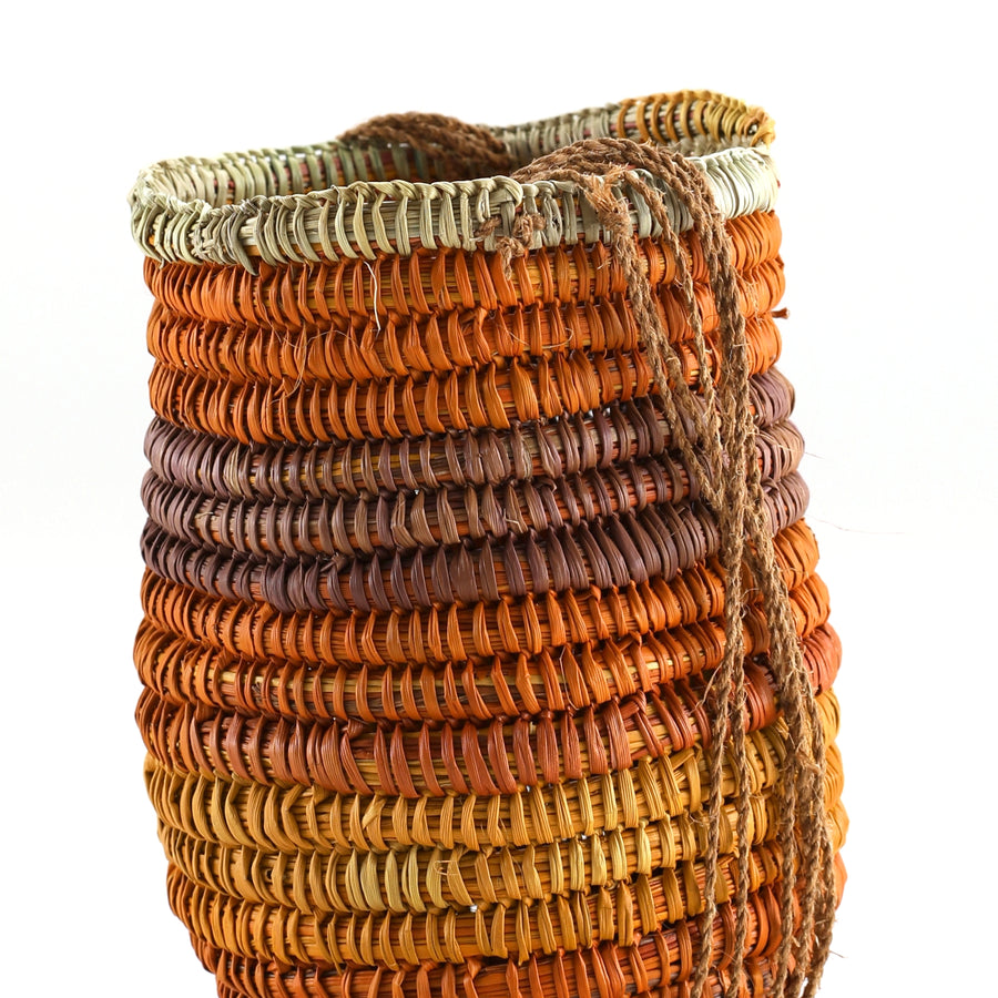 Aboriginal Artwork by Marrarrawuy Wanambi, Bathi (woven basket)