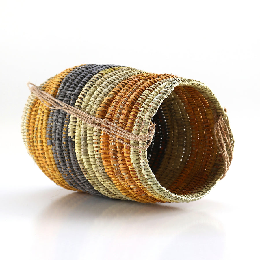 Aboriginal Artwork by Marrarrawuy Wanambi, Bathi (woven basket)