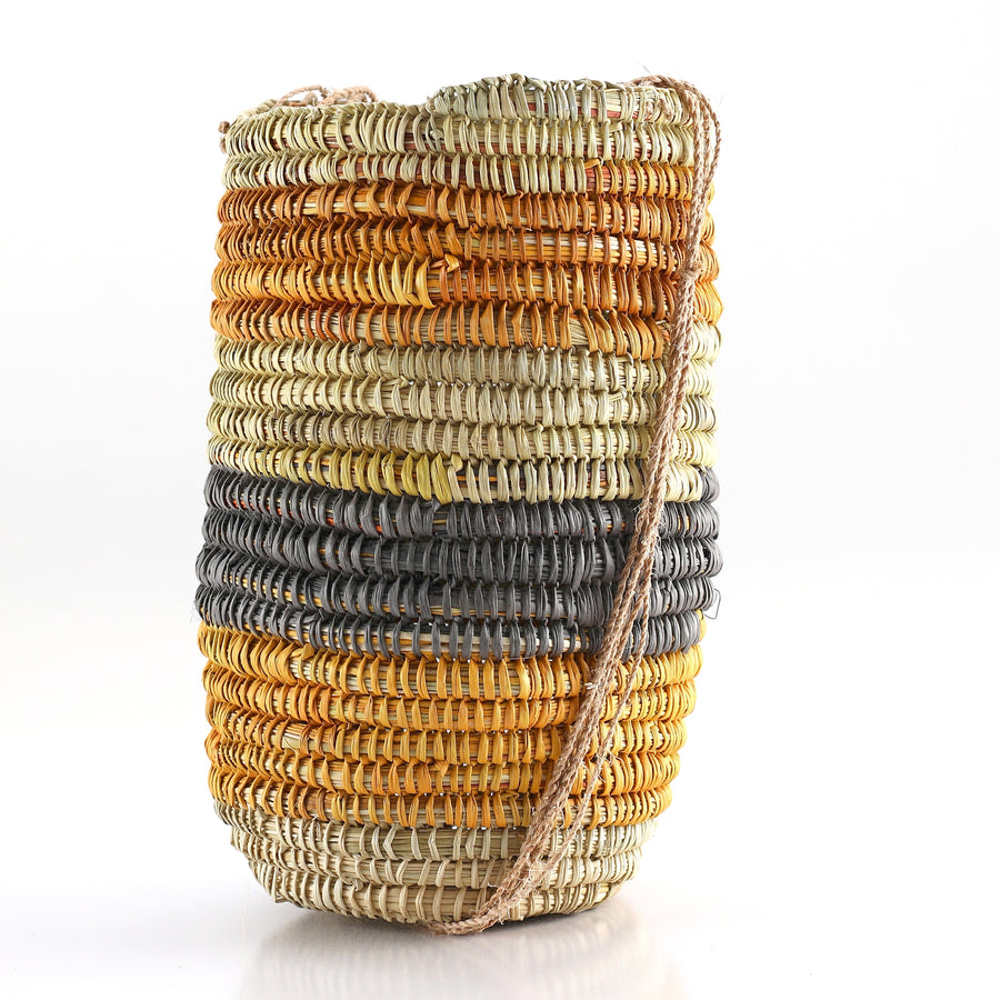 Aboriginal Artwork by Marrarrawuy Wanambi, Bathi (woven basket)