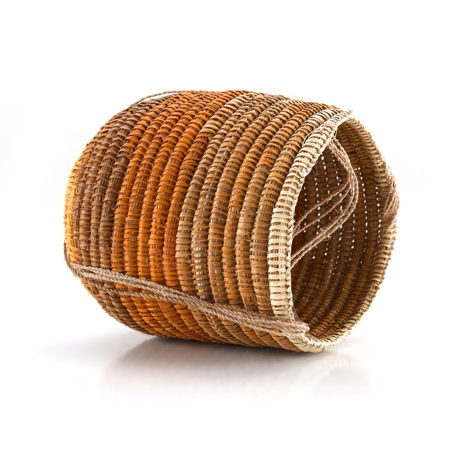 Aboriginal Artwork by Marrarrawuy Wanambi, Bathi (woven basket)