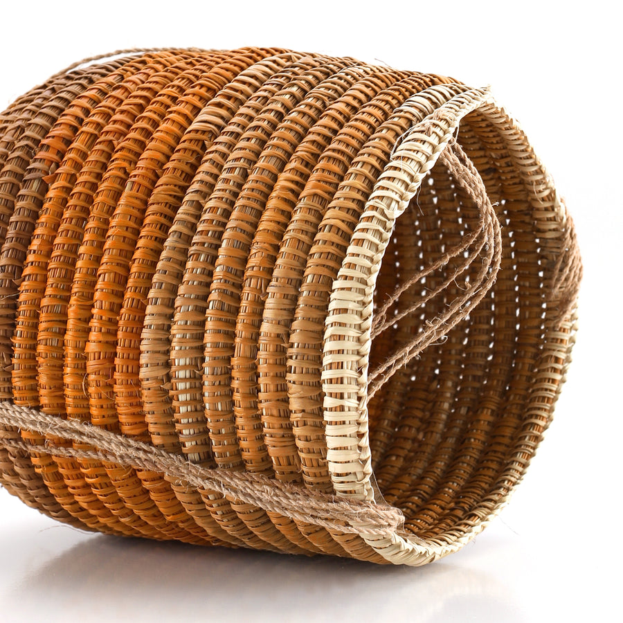 Aboriginal Artwork by Marrarrawuy Wanambi, Bathi (woven basket)