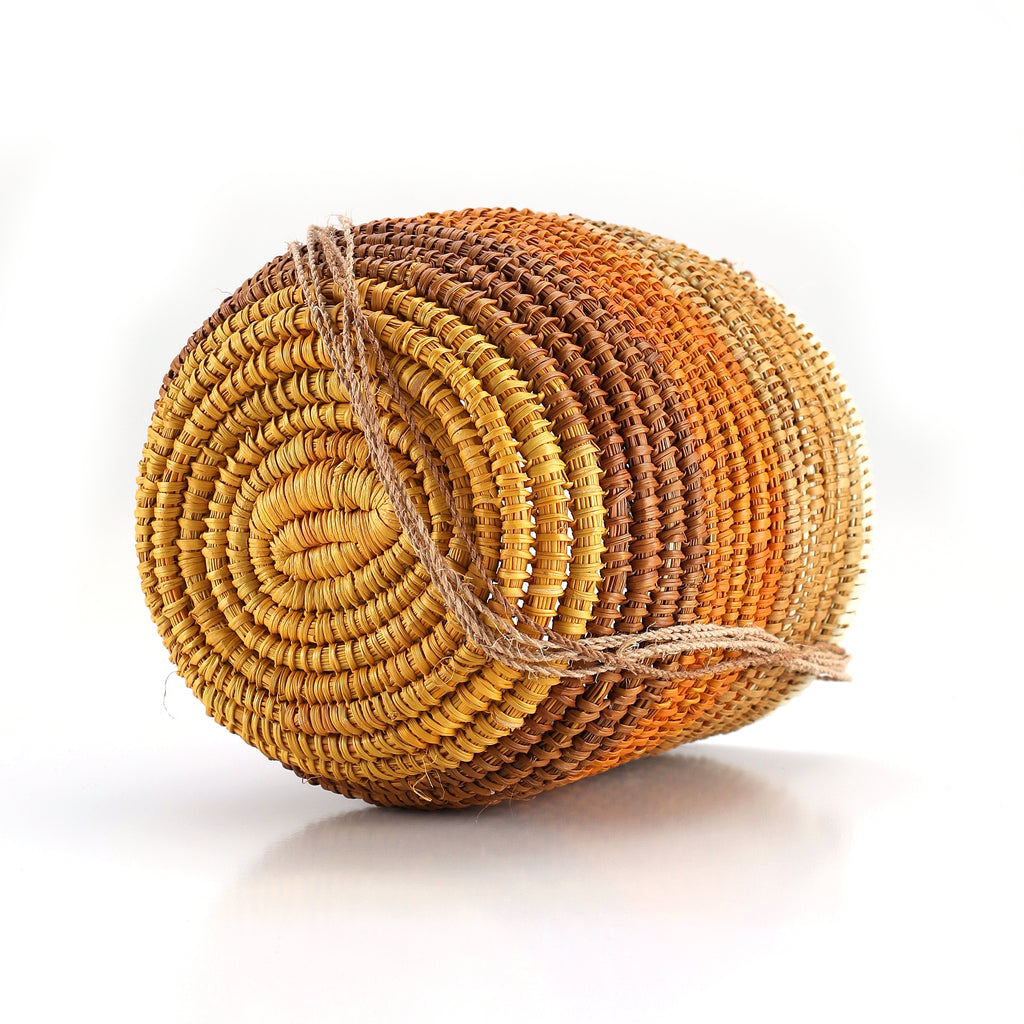 Aboriginal Artwork by Marrarrawuy Wanambi, Bathi (woven basket)