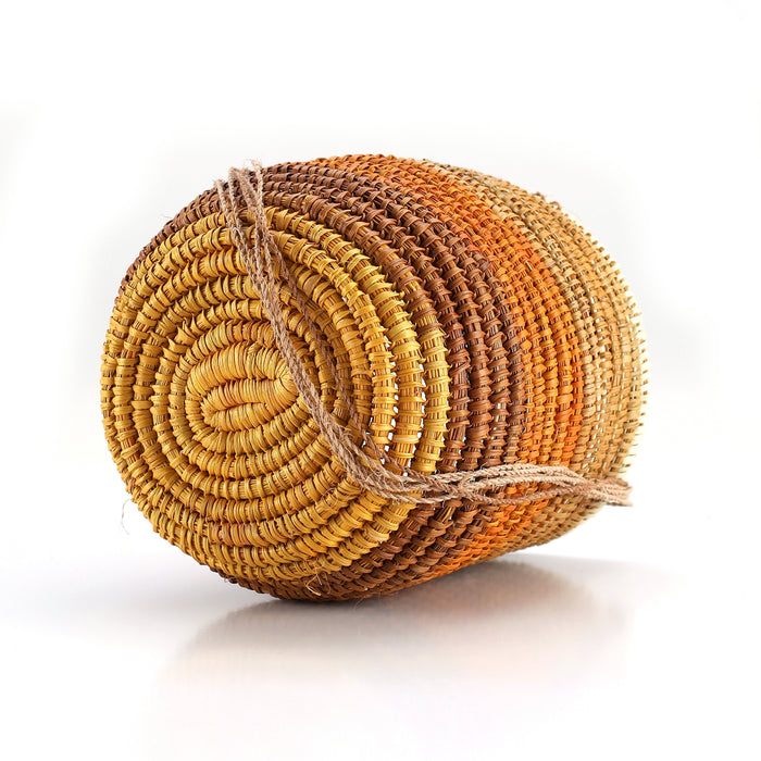 Aboriginal Art by Marrarrawuy Wanambi, Bathi (woven basket) - ART ARK®