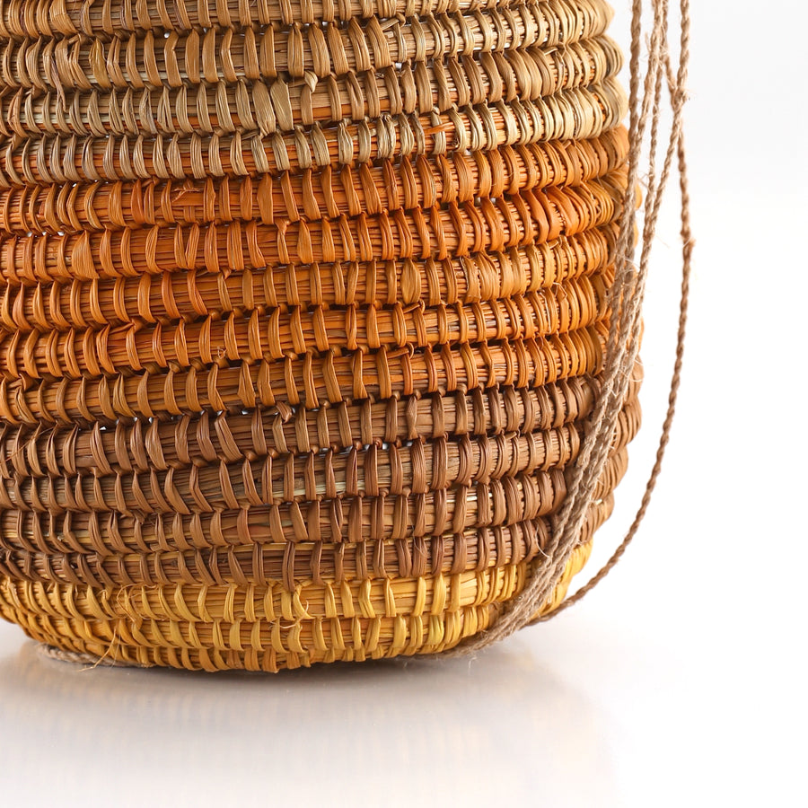 Aboriginal Artwork by Marrarrawuy Wanambi, Bathi (woven basket)