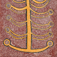 Aboriginal Artwork by Marshall Japangardi Poulson, Pikilyi Jukurrpa (Vaughan Springs Dreaming), 107x76cm