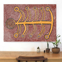 Aboriginal Artwork by Marshall Japangardi Poulson, Pikilyi Jukurrpa (Vaughan Springs Dreaming), 107x76cm