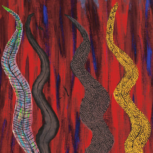 Aboriginal Artwork by Marshall Japangardi Poulson, Warna Jukurrpa (Snake Dreaming), 122x61cm - ART ARK®
