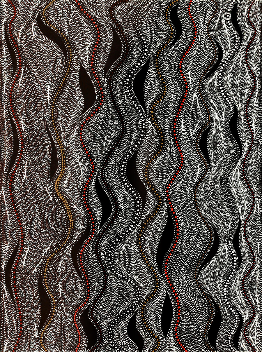Aboriginal Artwork by Marshall Jangala Robertson, Watiya-warnu Jukurrpa (Seed Dreaming), 122x91cm