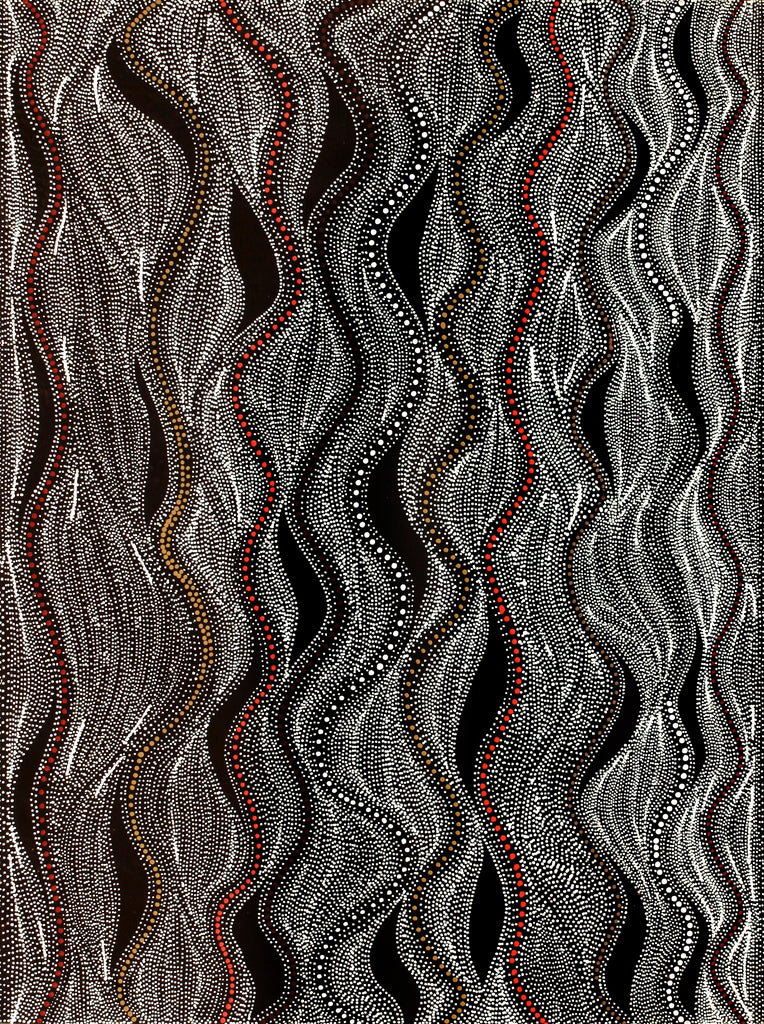 Aboriginal Artwork by Marshall Jangala Robertson, Watiya-warnu Jukurrpa (Seed Dreaming), 122x91cm