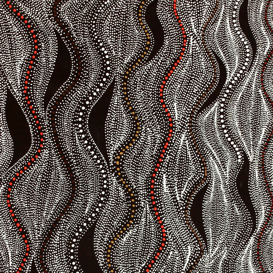 Aboriginal Artwork by Marshall Jangala Robertson, Watiya-warnu Jukurrpa (Seed Dreaming), 122x91cm
