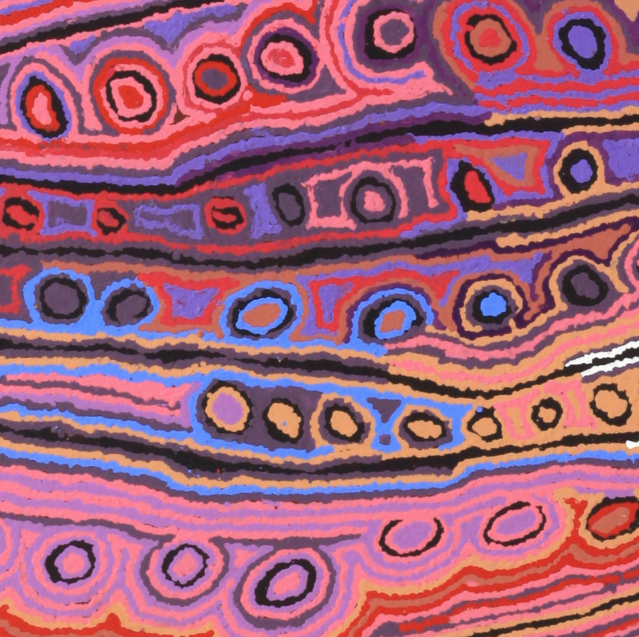 Aboriginal Artwork by Mary Anne Nampijinpa Michaels, Lappi Lappi Jukurrpa, 107x76cm